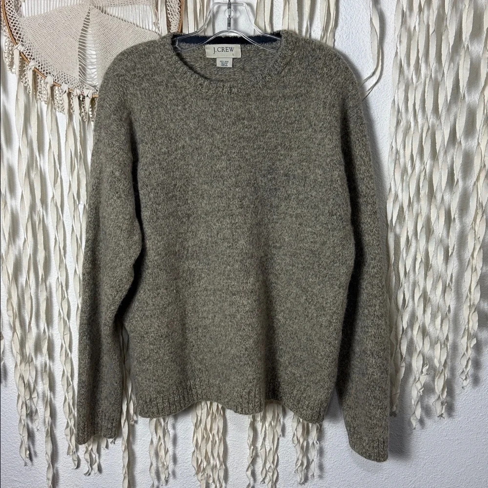 J. Crew Men's 100% Shetland Wool Crewneck Sweater in Oatmeal Size Large